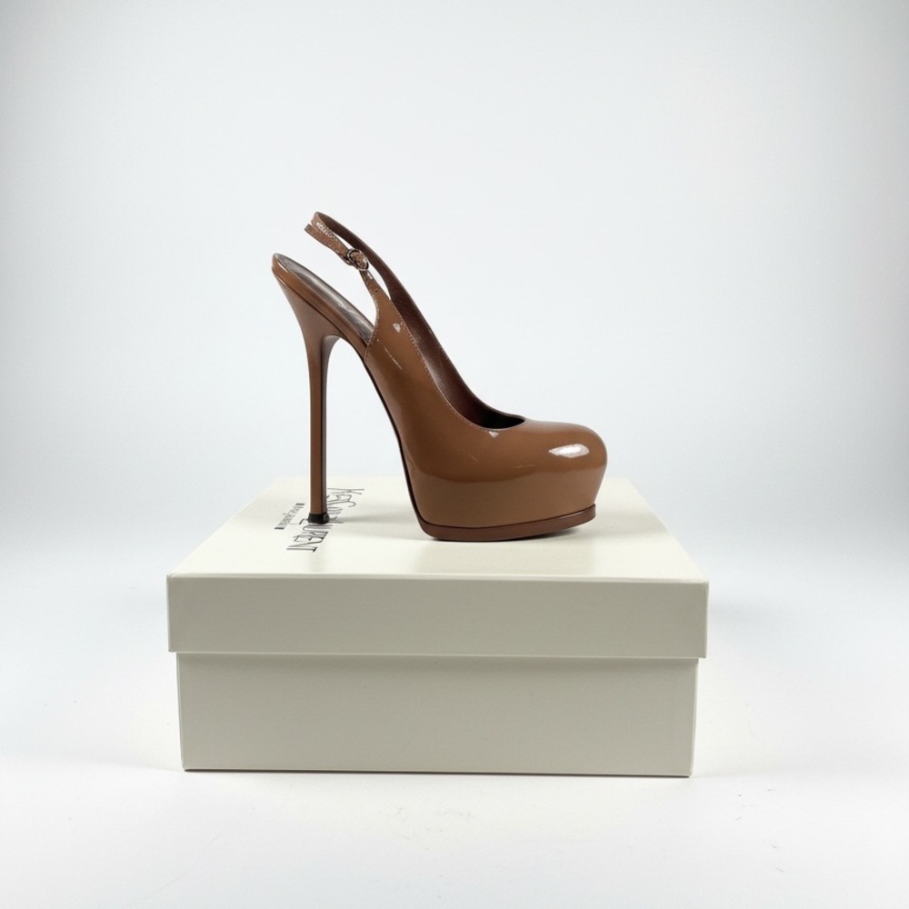 YSL SAINT LAURENT Rive Gauche Tribtoo105 Slingback Soft Nude/EU 40 US 10 BNIB - Picture 3 of 16